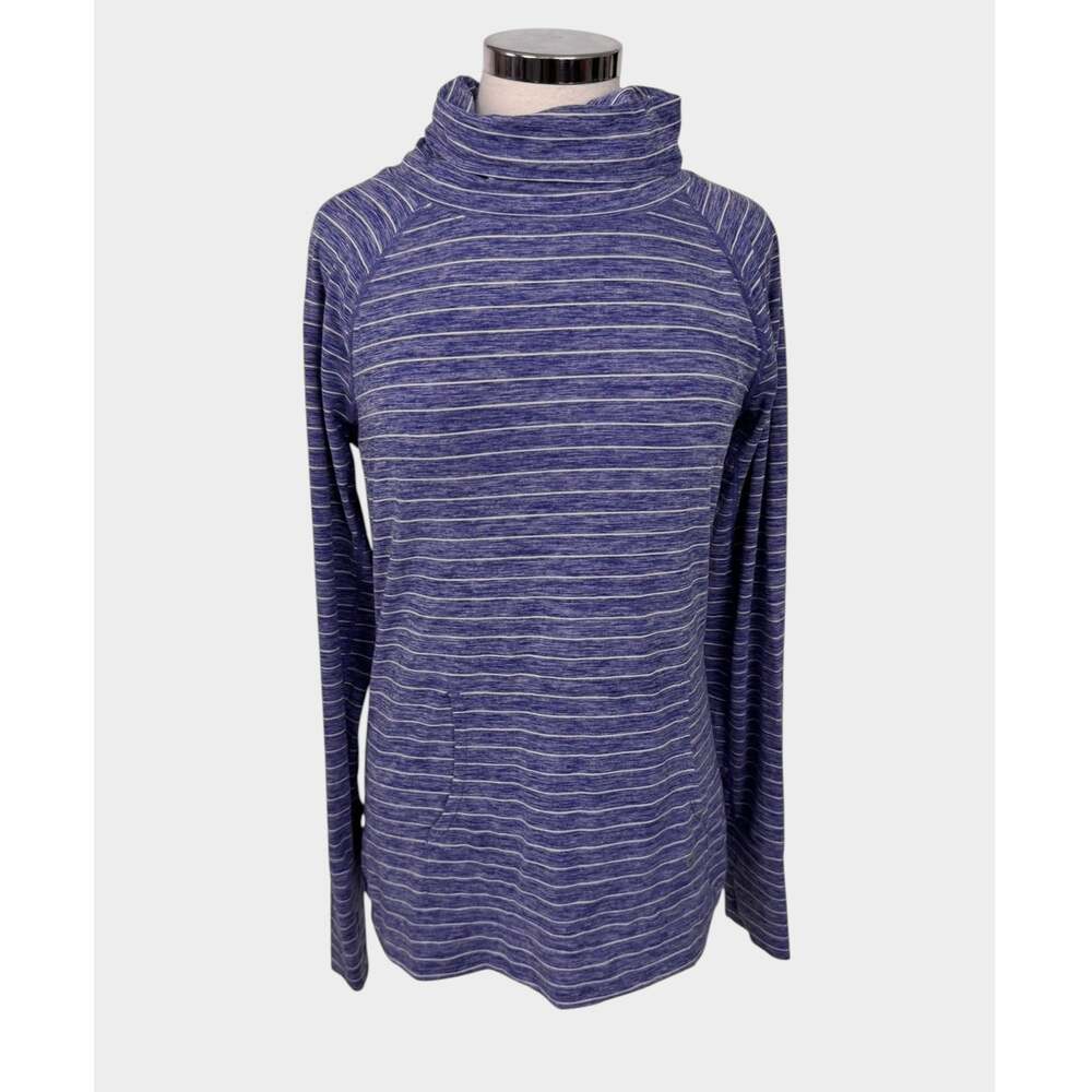 GapFit Womens Medium Blue Striped Turtleneck Top